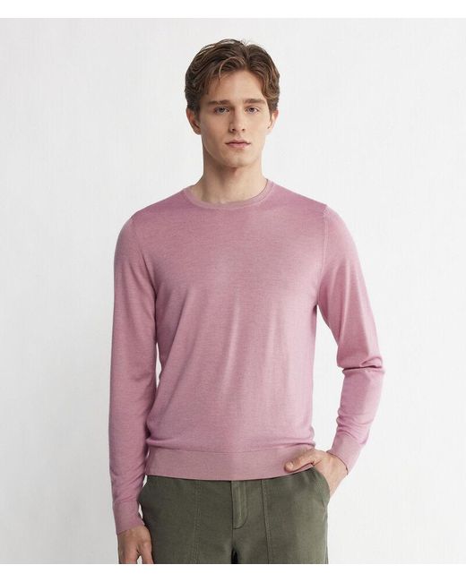 Falconeri Pink Round-neck Ultrafine Cashmere Jumper for men