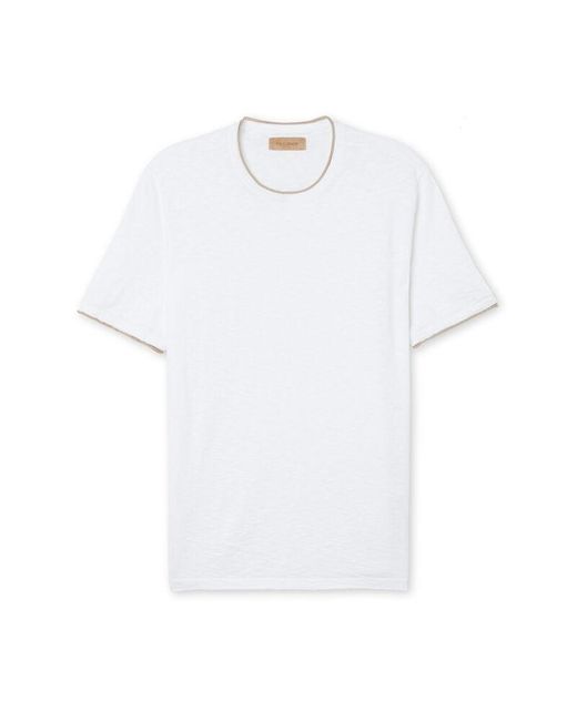 Falconeri White Short-sleeved Twist-stitch T-shirt for men