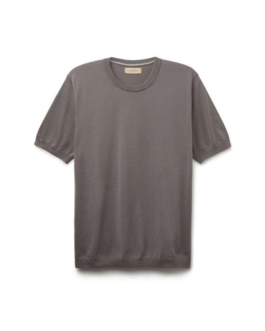 Falconeri Gray Fresh Cotton Short-sleeved Round-neck T-shirt for men