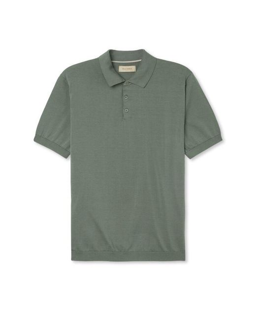 Falconeri Green Short-sleeved Fresh Cotton Polo Shirt for men