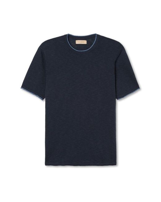 Falconeri Blue Short-sleeved Twist-stitch T-shirt for men