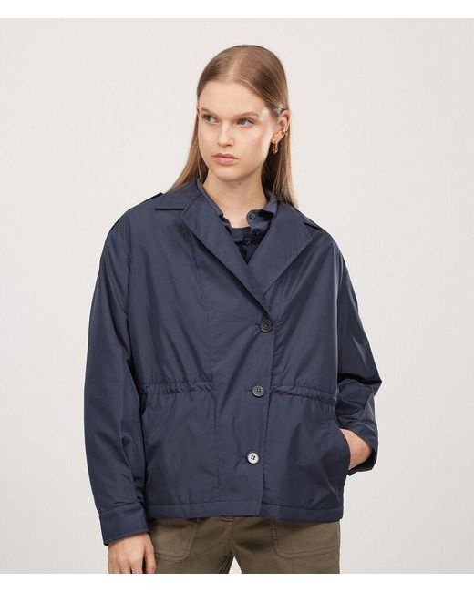 Falconeri Blue Short Trench Coat With Cashmere Lining