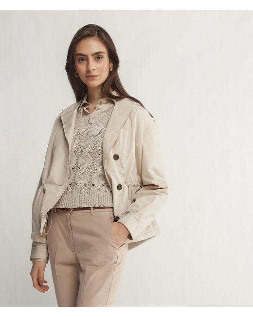 Falconeri Natural Short Trench Coat With Cashmere Lining