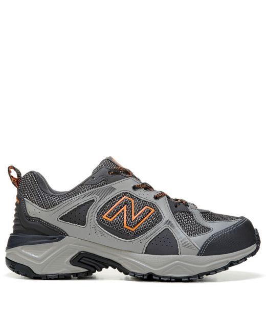 New Balance Synthetic 481 Wide Trail Running Shoes in Grey/Orange (Gray