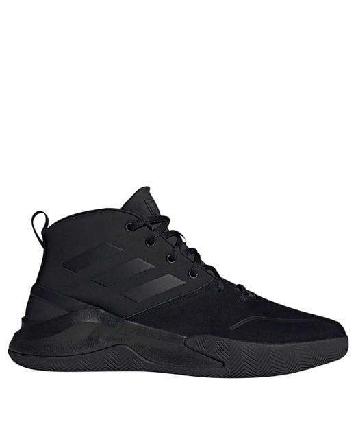 adidas Leather Own The Game Basketball Shoes in Black