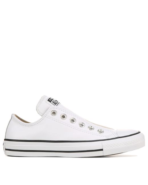 Converse Chuck Taylor All Star Leather Slip On Sneakers in White//White ...