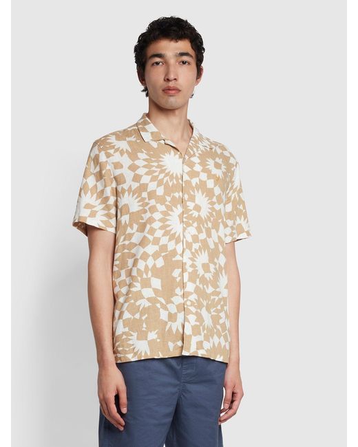 Farah Natural Rebello Casual Fit Short Sleeve Shirt for men
