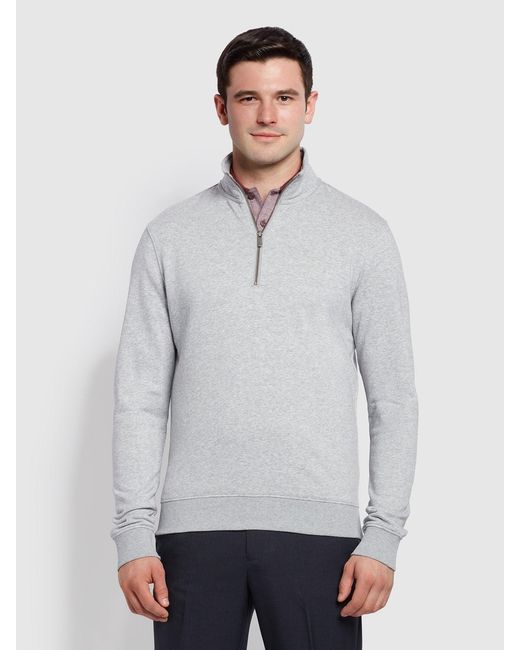 Farah Gray Aintree Modern Fit Quarter Zip Sweater for men