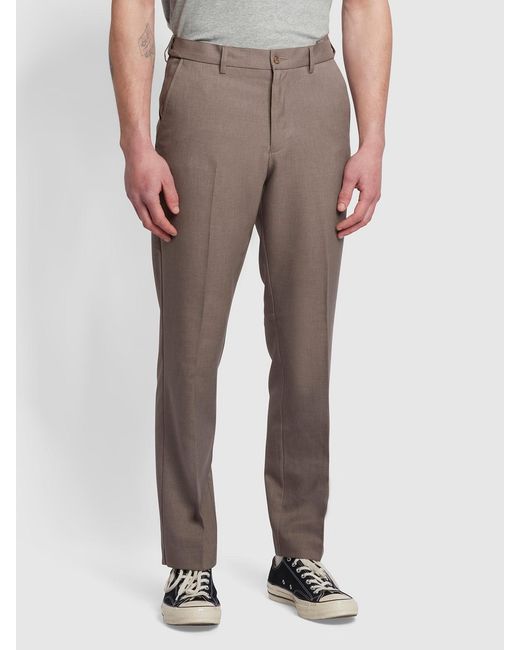 Farah Natural Roachman Flexi Waist Trousers for men