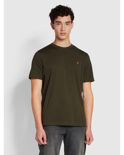 Farah Green Alexander Regular Fit Organic Cotton Circular T-Shirt for men
