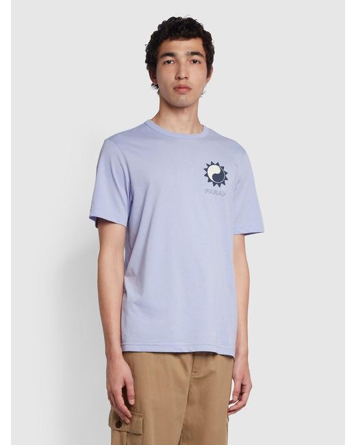 Farah Purple Mackey Regular Fit Organic Cotton T-Shirt for men