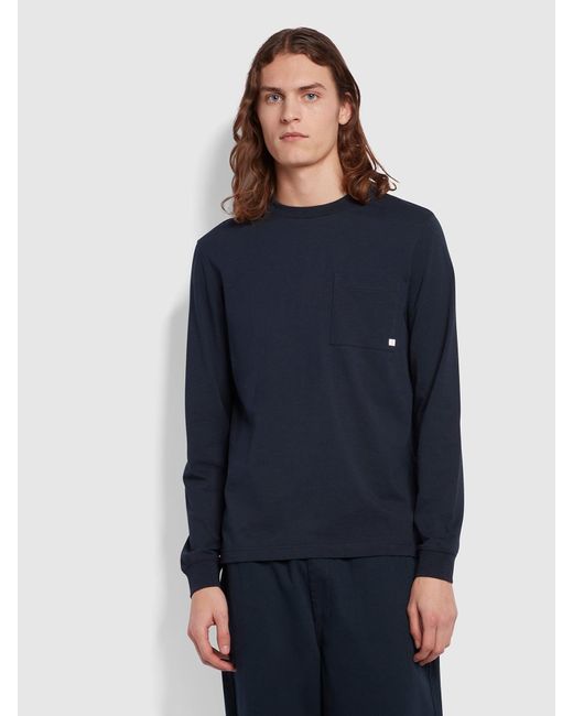 Farah Blue Wentzle Regular Fit Long Sleeve T-shirt for men