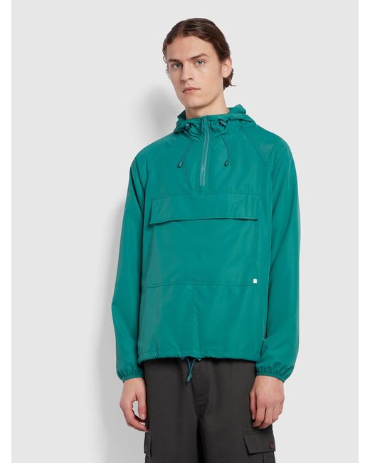 Farah Green Glen Regular Fit Overhead Jacket for men