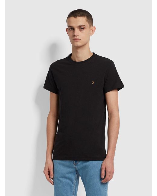 Farah Black Farris Slim Fit Twin Pack Organic Cotton T-Shirt for men