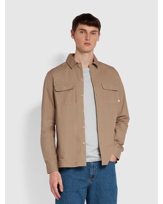Farah Natural Rockfield Relaxed Fit Organic Cotton Overshirt for men