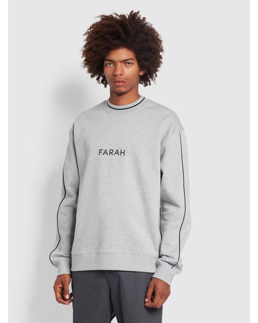 Farah Gray Courtnell Regular Fit Brushback Sweatshirt for men