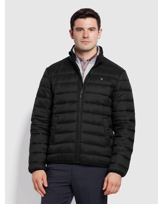 Farah Black Samson Regular Fit Wadded Jacket for men