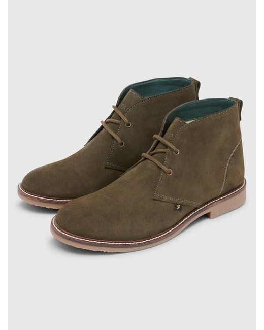 Farah Green Briggs Suede Leather Desert Boots for men