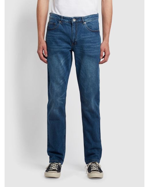 Farah Blue Elm Regular Fit Stretch Jeans for men