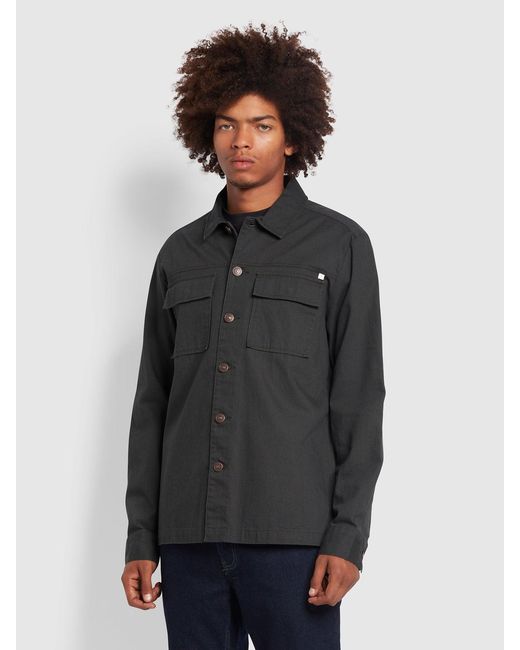 Farah Gray Ellis Chambray Organic Cotton Denim Shirt for men