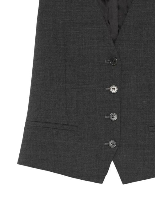 P.A.R.O.S.H. Black Lu Buttoned Waistcoat