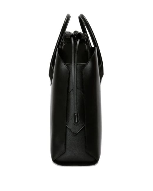 AU DEPART Black Denain Drawstring-Top Tote Bag for men