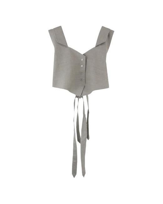 SONIA CARRASCO Gray V-Neck Waistcoat