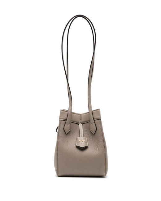 Fendi White Mini Origami Leather Shoulder Bag
