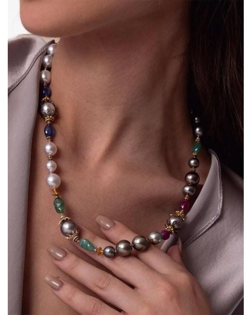 Verdura Metallic Multi-Stone Necklace