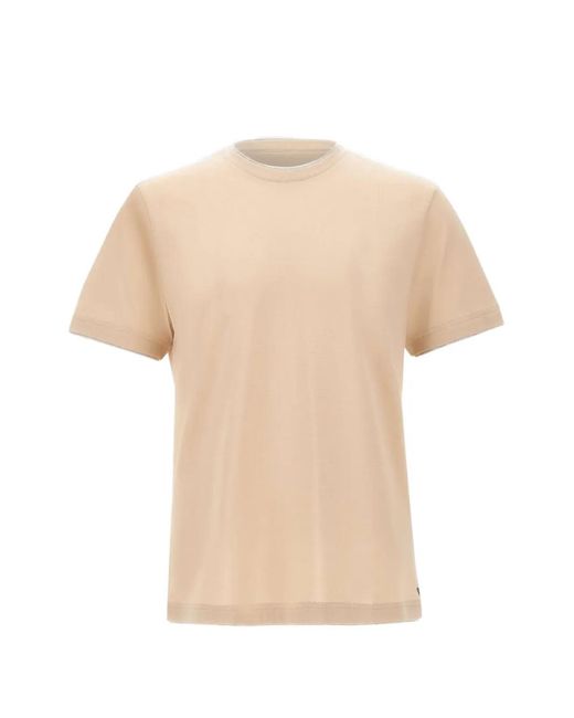 Eleventy Natural Contrast-Trim T-Shirt for men