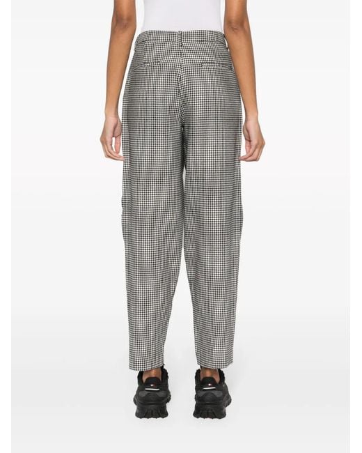 Iceberg Gray Houndstooth-Pattern Tapered Trousers