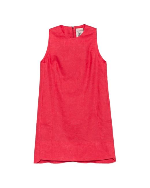 Semicouture Red Sheena Sleeveless Shift Mini Dress