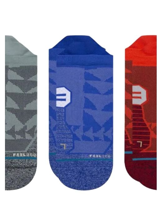 Stance Blue Sloan Running Socks (Pack Of Three) for men