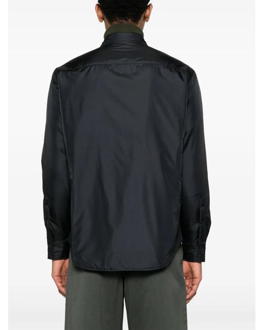 Aspesi Black Press-Stud Shirt Jacket for men