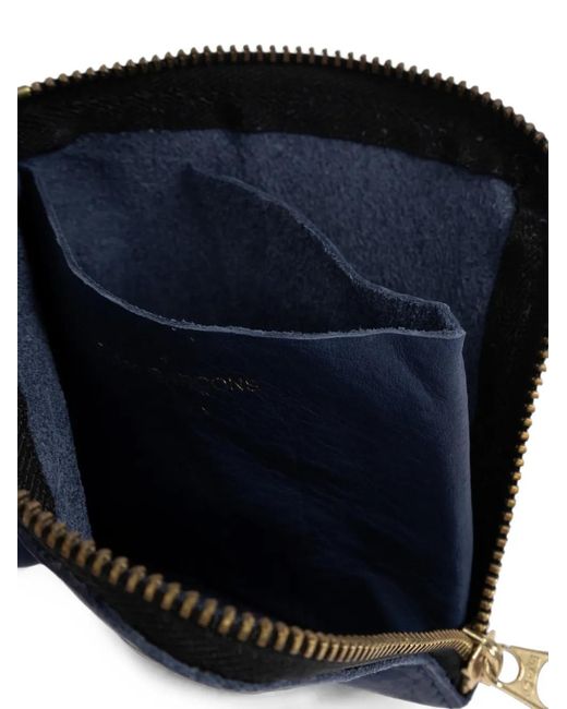 Comme des Garçons Blue Grained Leather Wallet