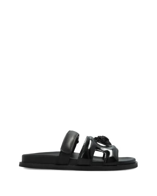 Kurt Geiger Black Cutout Eagle Sandals