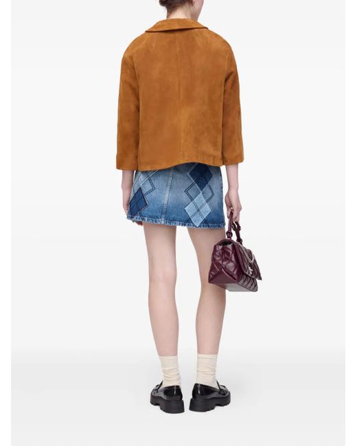 Marc Jacobs Brown Doll Peter Pan-Collar Suede Jacket
