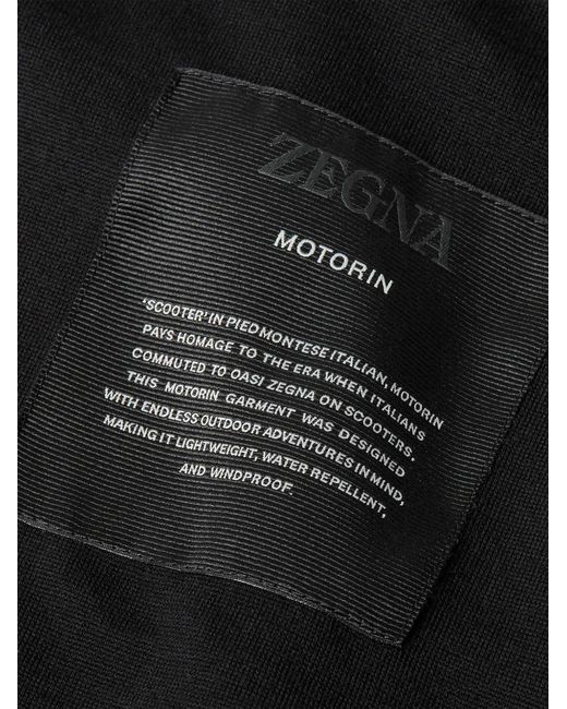 Zegna Black Microfiber Motorin 100Cc Blouson for men