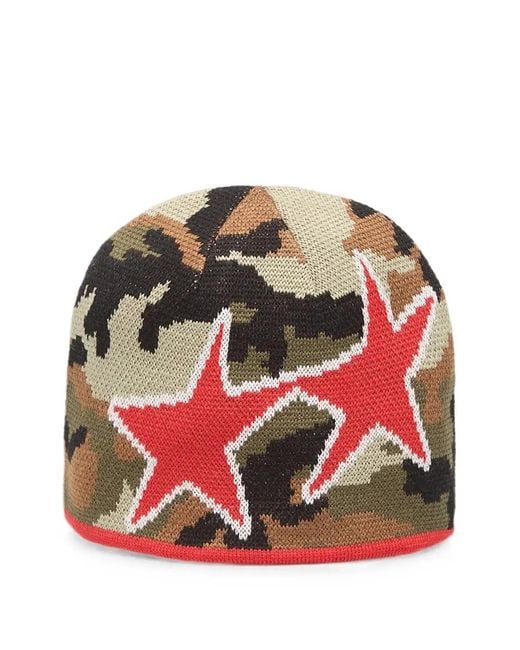 Twojeys Red Reversible Camouflage-Print Beanie Hat