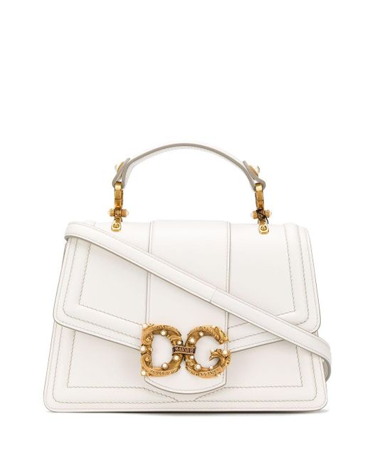 Dolce & Gabbana White Calfskin Dg Amore Bag