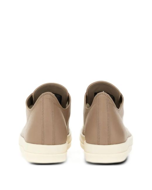 Rick Owens Brown Leather Lace-up Trainers