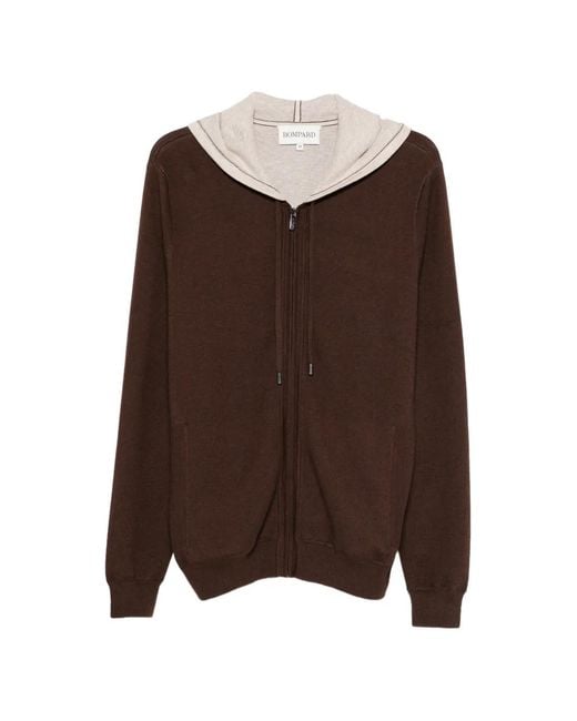 Bompard Brown Zip-Up Hoodie for men
