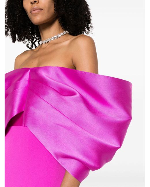 Solace London Pink Filippa Off-shoulder Gown