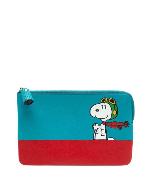 Anya Hindmarch Blue X Peanuts Snoopy Zip Loose Pocket