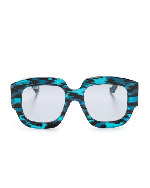 Gucci Blue Square-frame Sunglasses