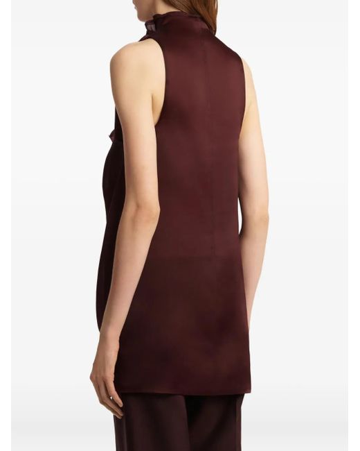 Khaite Purple Meegan Ruffled-Collar Top