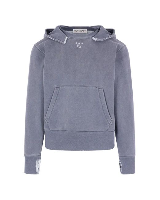 Our Legacy Blue Kangaroo-Pocket Hoodie