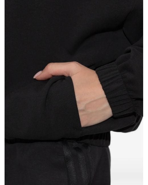 Adidas Black Three-Stripe Stand-Up Collar Sweatshirt