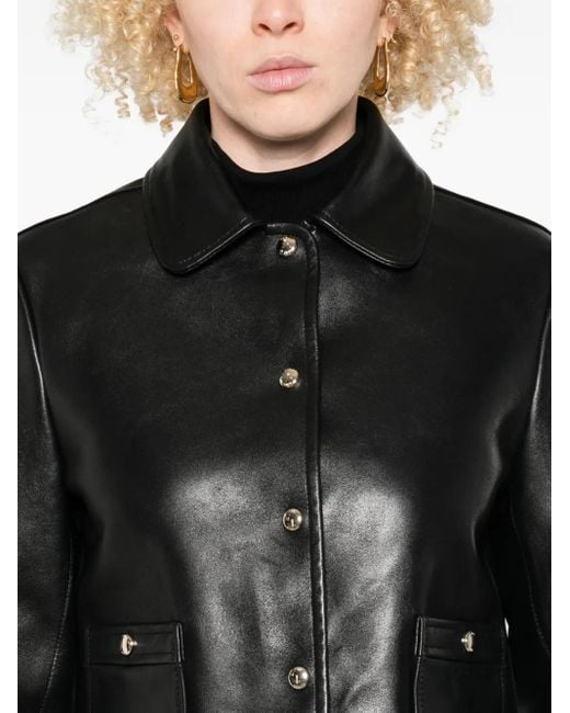 Chaqueta corta de piel Maje de color Black