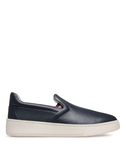 Bally Blue Slip-On Leather Sneakers for men